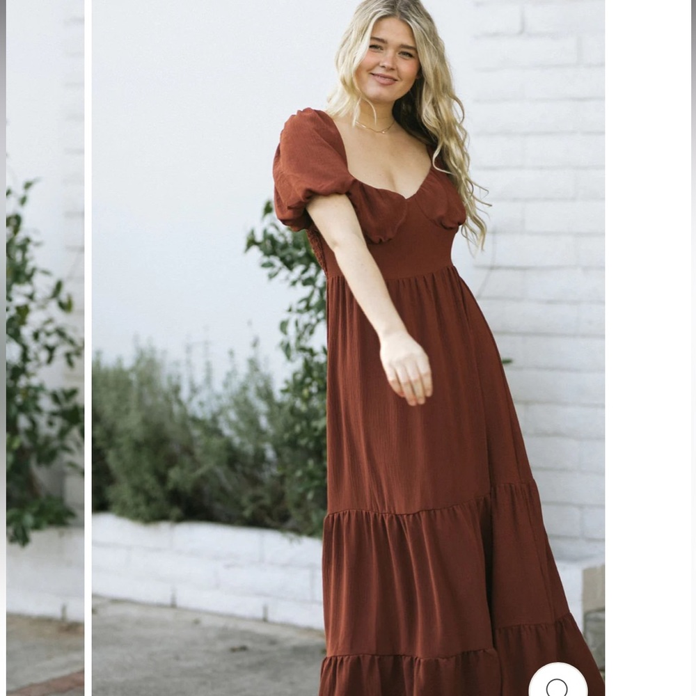 Morning Lavender Brown Tiered Dress